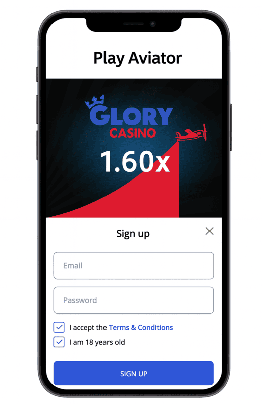 Sign up in Glory Casino and play Aviator