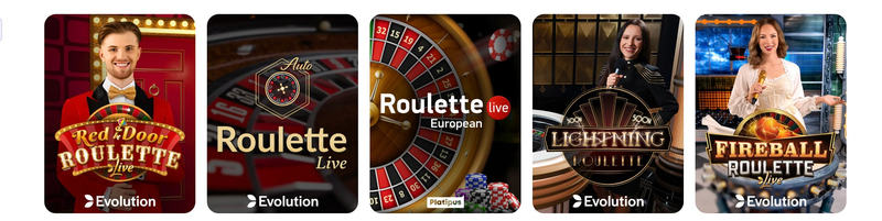 Diffderent versions of roulette in Glory Casino
